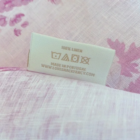 LoveShackFancy Home Rectangular Garden of Versailles Linen Tablecloth Pink - Picture 8 of 9